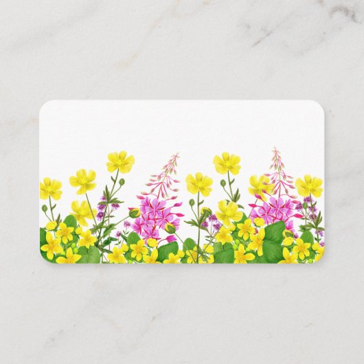 Baby shower Gift Registry Wildflower QR-code Informatiekaartje (Achterkant)