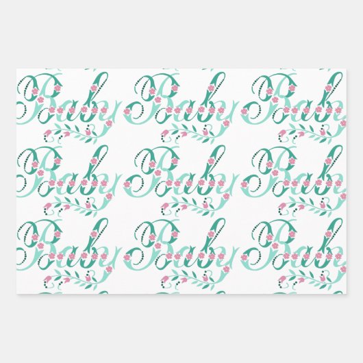 Baby shower gift wrapping paper sheet (Voorkant 3)