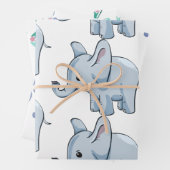 Baby shower gift wrapping paper sheet (In situ)