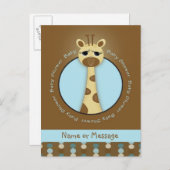 Baby shower Giraffe Briefkaarten (Voorkant / Achterkant)