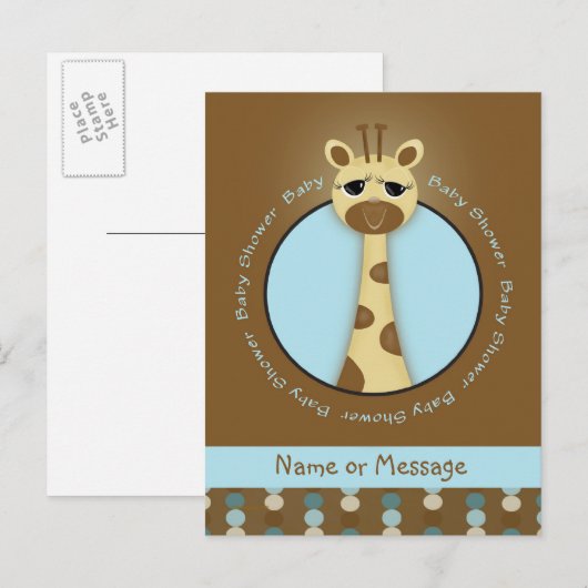 Baby shower Giraffe Briefkaarten (Voorkant / Achterkant)