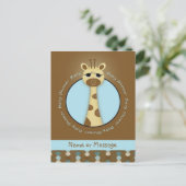 Baby shower Giraffe Briefkaarten (Staand voorkant)