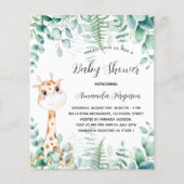 Baby shower giraffe eucalyptus budget uitnodiging flyer (Voorkant)