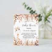 Baby shower giraffe eucalyptus herfst uitnodiging (Staand voorkant)