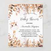 Baby shower giraffe eucalyptus herfst uitnodiging (Voorkant)
