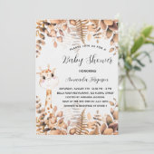 Baby shower giraffe eucalyptus oerwoud luxe kaart (Staand voorkant)