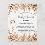 Baby shower giraffe eucalyptusbos oerwoud uitnodiging briefkaart (Voorkant)