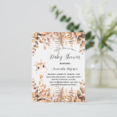Baby shower giraffe eucalyptusbos oerwoud uitnodiging briefkaart (Staand voorkant)