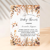 Baby shower giraffe eucalyptusbos oerwoud uitnodiging briefkaart