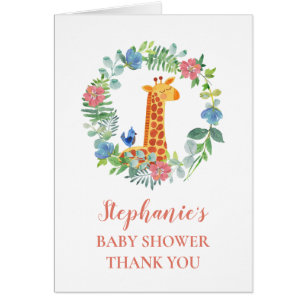Baby shower Giraffe Floral Hartelijk dank