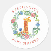 Baby shower Giraffe Floral krans gepersonaliseerd