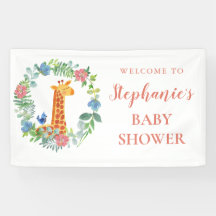 Baby shower Giraffe Floral krans gepersonaliseerd