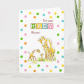 Baby shower Giraffe Gefeliciteerd Kaart (Voorkant)