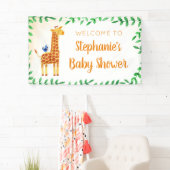 Baby shower Giraffe Groen Welkom Spandoek (Insitu)