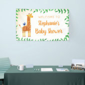 Baby shower Giraffe Groen Welkom Spandoek (Beurs)