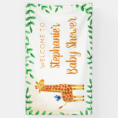 Baby shower Giraffe Groen Welkom Spandoek (Verticaal)