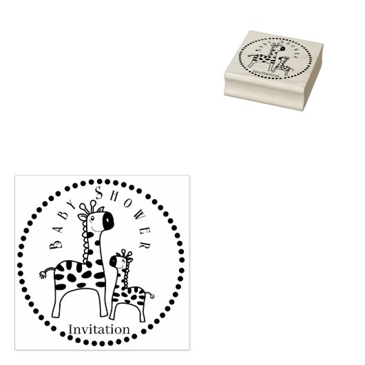 Baby shower Giraffe Rubber Stamp Rubberstempel (Gestempeld)