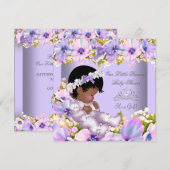 Baby shower Girl African Paars Princess Kaart (Voorkant / Achterkant)