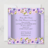 Baby shower Girl African Paars Princess Kaart (Achterkant)