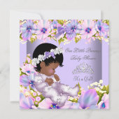 Baby shower Girl African Paars Princess Kaart (Voorkant)