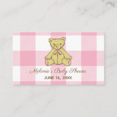 Baby shower Girl Beer Luier Raffle Ticket Informatiekaartje (Achterkant)
