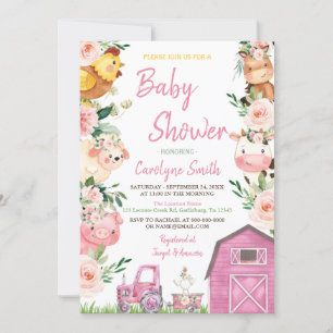 Baby shower Girl Boerderij Kaart