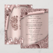 Baby shower Girl Boy Feet Glam Roos Gold 3D Effec Kaart (Voorkant / Achterkant)