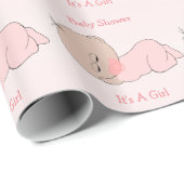 baby shower Girl Custom Cadeaupapier (Rol Hoek)