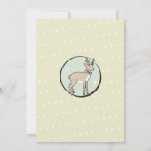 Baby shower Girl Deer Polka Dot Invitation Kaart (Achterkant)