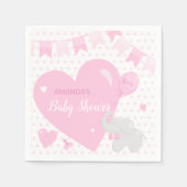 Baby shower Girl Elephant-ballonpapier Napkin Servet (Voorkant)
