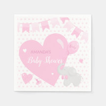 Baby shower Girl Elephant-ballonpapier Napkin