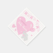 Baby shower Girl Elephant-ballonpapier Napkin Servet (Hoek)