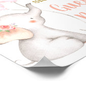 Baby shower Girl Elephant Guest Book Poster (Hoek)