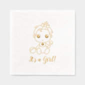 Baby shower Girl Gender Reveal Folie Servetten (Voorkant)