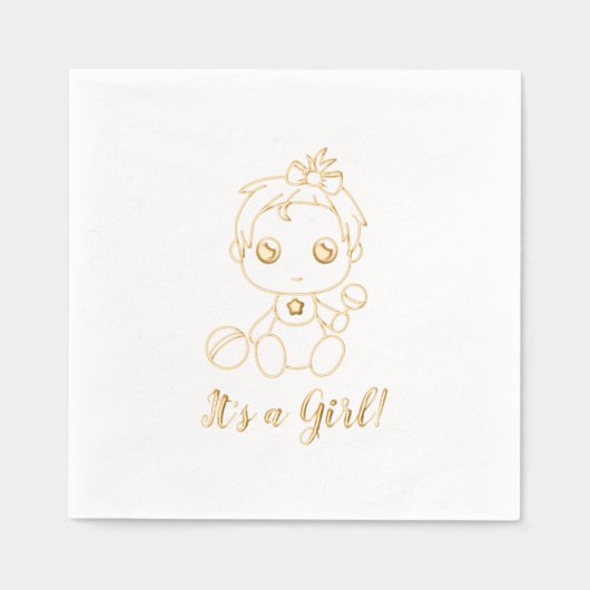 Baby shower Girl Gender Reveal Folie Servetten (Voorkant)