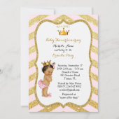 baby shower GIRL, gouden chevron, wit & goud v2 Kaart (Voorkant)