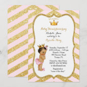 baby shower GIRL, gouden chevron, wit & goud v2 Kaart (Voorkant / Achterkant)