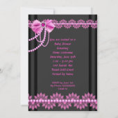 Baby shower Girl Hot Pink Baby Shoe Lace 3 Kaart (Achterkant)