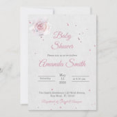 Baby shower Girl Invintation Blush Pink Kaart (Voorkant)