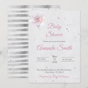 baby shower Girl Invintation Blush Pink Kaart