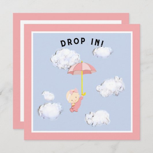 Baby shower Girl Kaart (Voorkant / Achterkant)