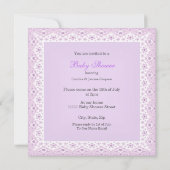  Baby shower Girl  lavender Flowers Kaart (Achterkant)