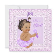 Baby shower Girl  Lavender Lace Brunette