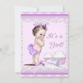  Baby shower Girl Lavender Lace Cupcakes Kaart (Voorkant)