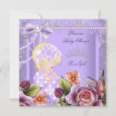  Baby shower Girl Lavender Roos Blonde Kaart (Voorkant)