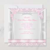  Baby shower Girl Little Princess Diamonds Kaart (Achterkant)