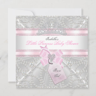 Baby shower Girl Little Princess Diamonds Kaart