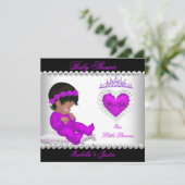 Baby shower Girl Paars Kaart (Staand voorkant)