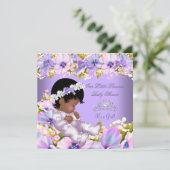 Baby shower Girl Paars Kaart (Staand voorkant)