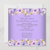 Baby shower Girl Paars Kaart (Achterkant)